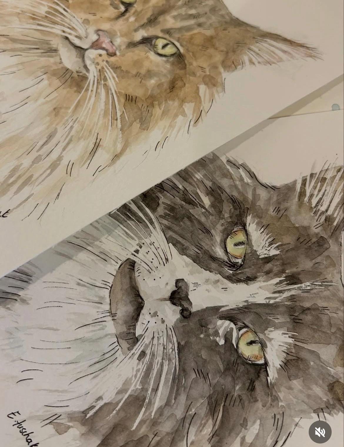 Watercolor pet portrait example