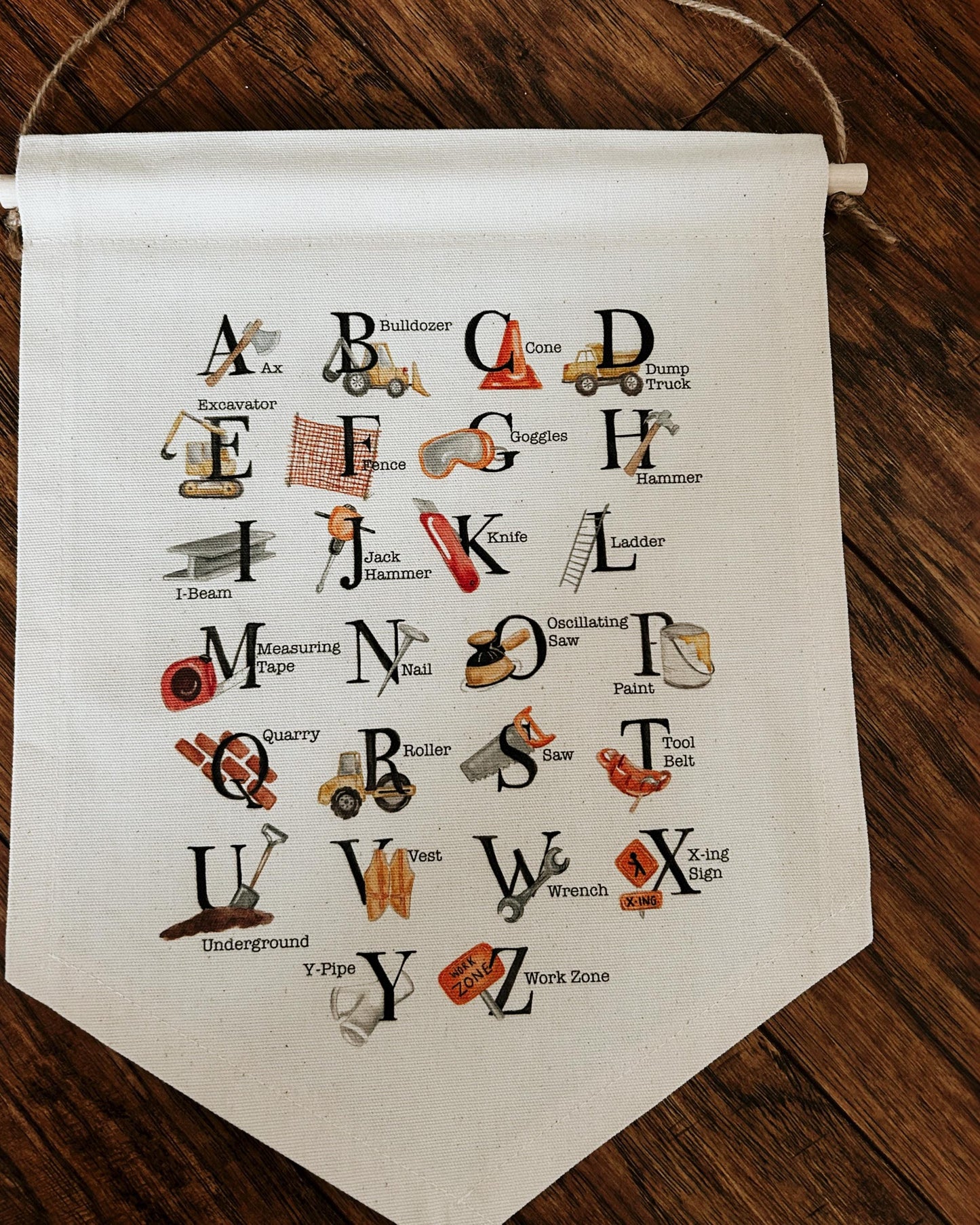 Construction Alphabet Banner