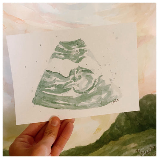 Watercolor Ultrasound Painting, 5x7 Sweet Art