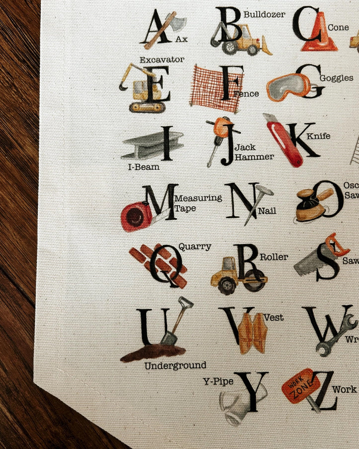 Construction Alphabet Banner