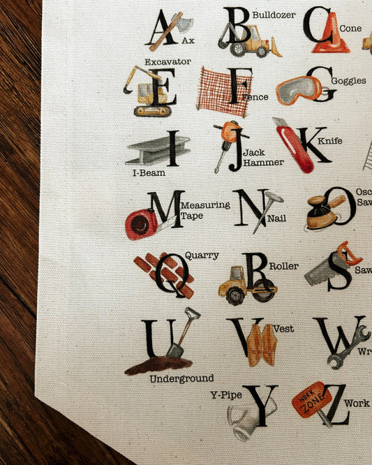 Construction Alphabet Banner